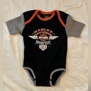 Harley Davidson 3-6 months Baby Onesie Black